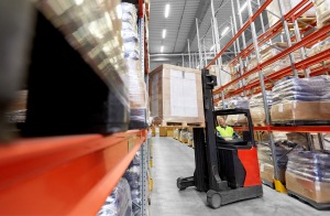 forklift in use in warehouse